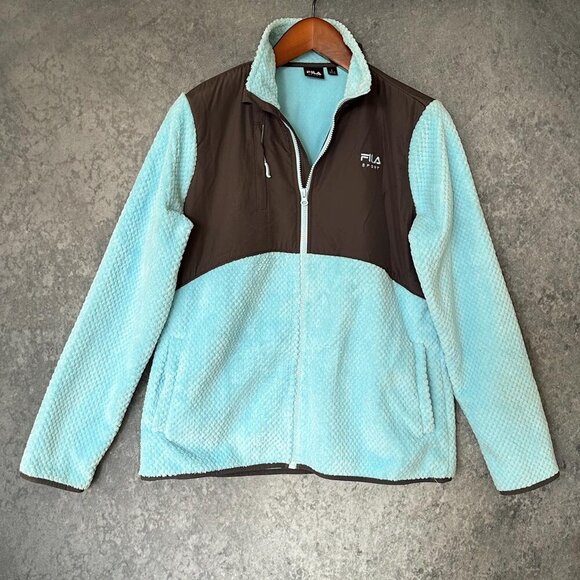 Fila Sport Multi-Color Zip Fleece Jacket, Size L - Picture 1 of 3